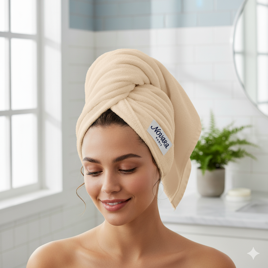 Serviette cheveux en microfibre | Novaraparis
